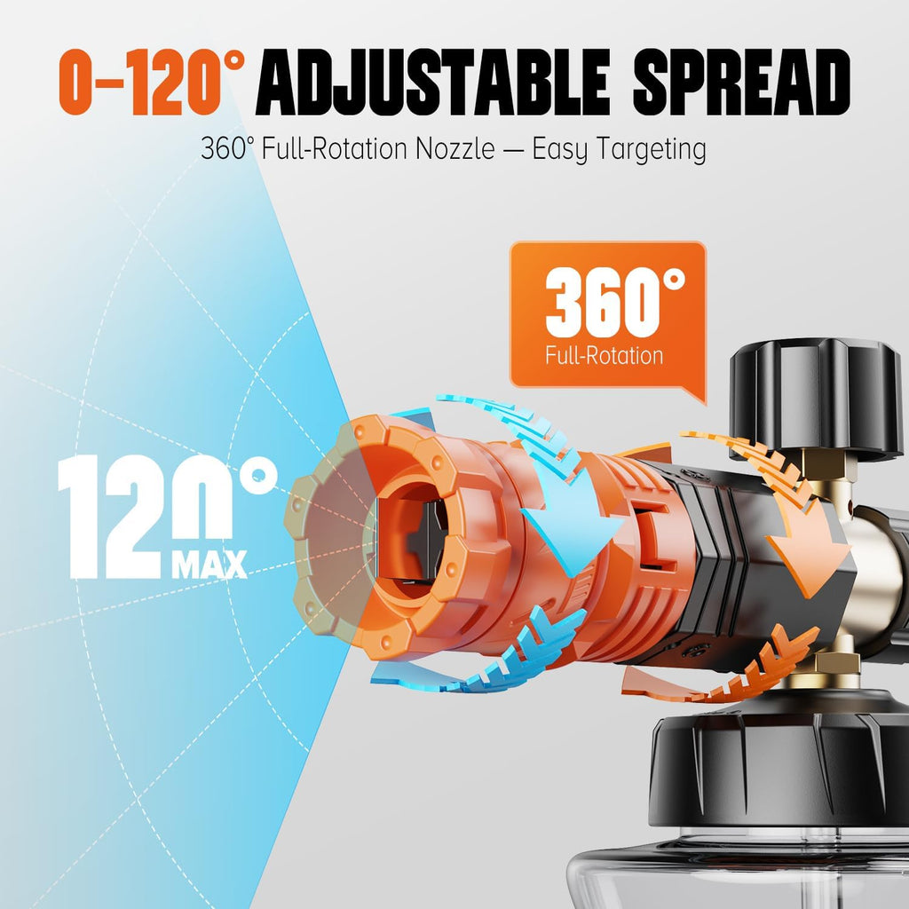 Foam Cannon for Pressure Washer, 1L Snow Foam Lance | 1/4 in quick connect, Includes extra orifice nozzle, foam