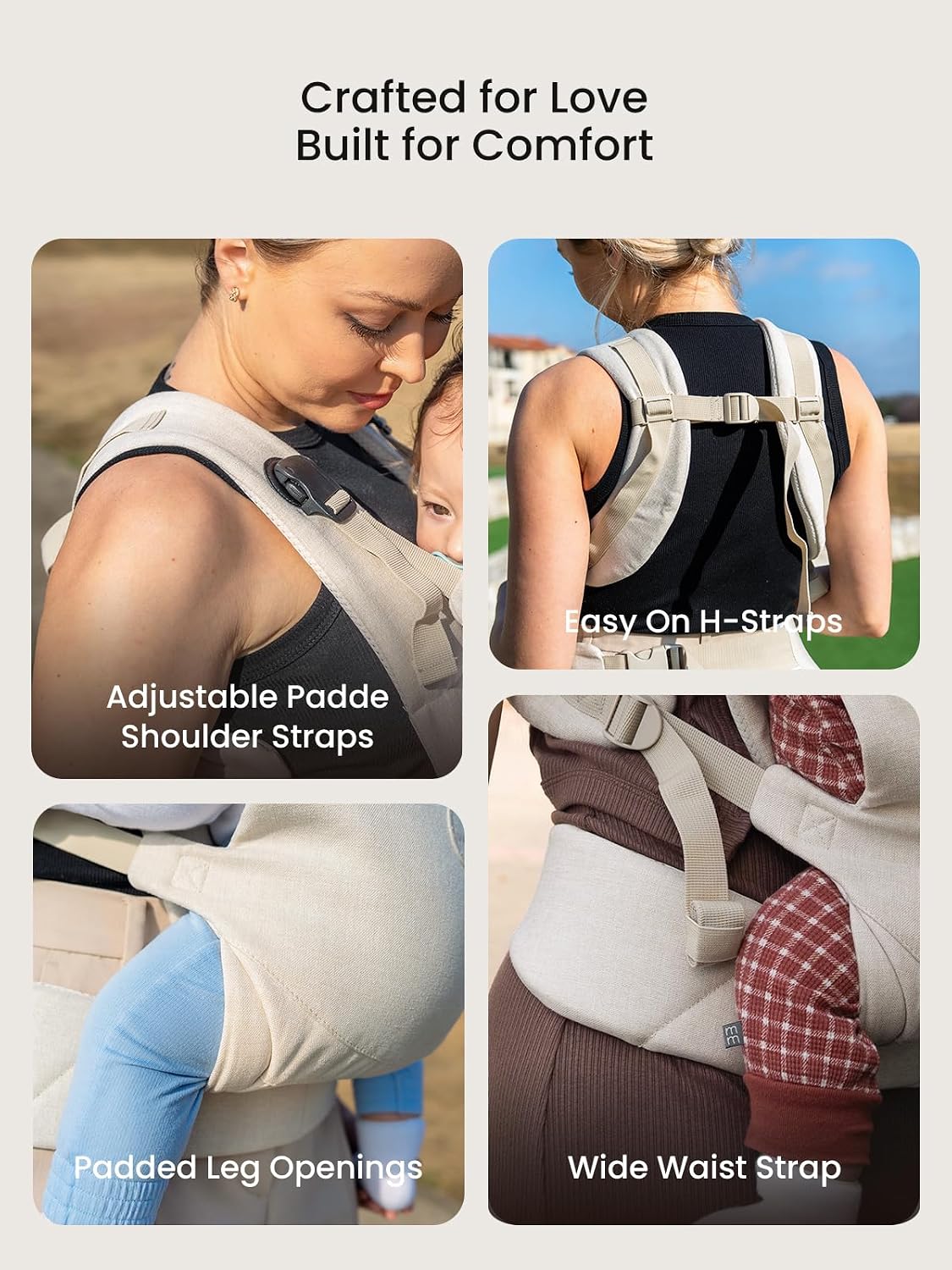 Baby Carrier, One-Click Release Clasp for Easy to Wear, Cozy Wraps Carrier Newborn to Toddler with Head