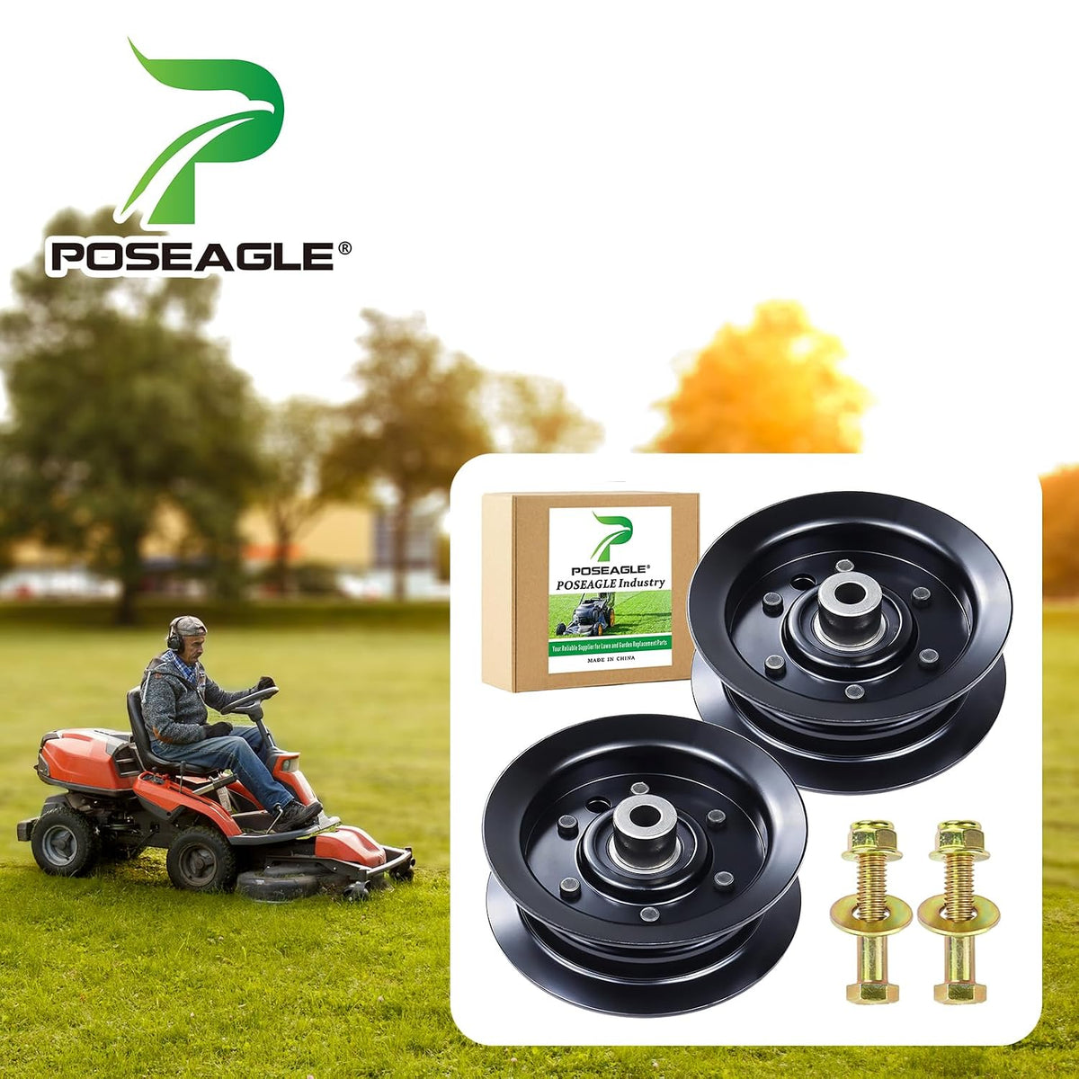 2 Pack 132-9420 Flat Idler Pulley for Toro 50" 42” SS5000 Deck