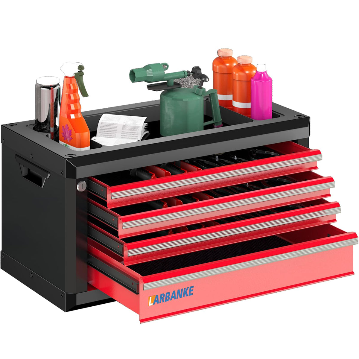 4-Drawer Tool Chest with Lock,Portable Tool Box with Handle