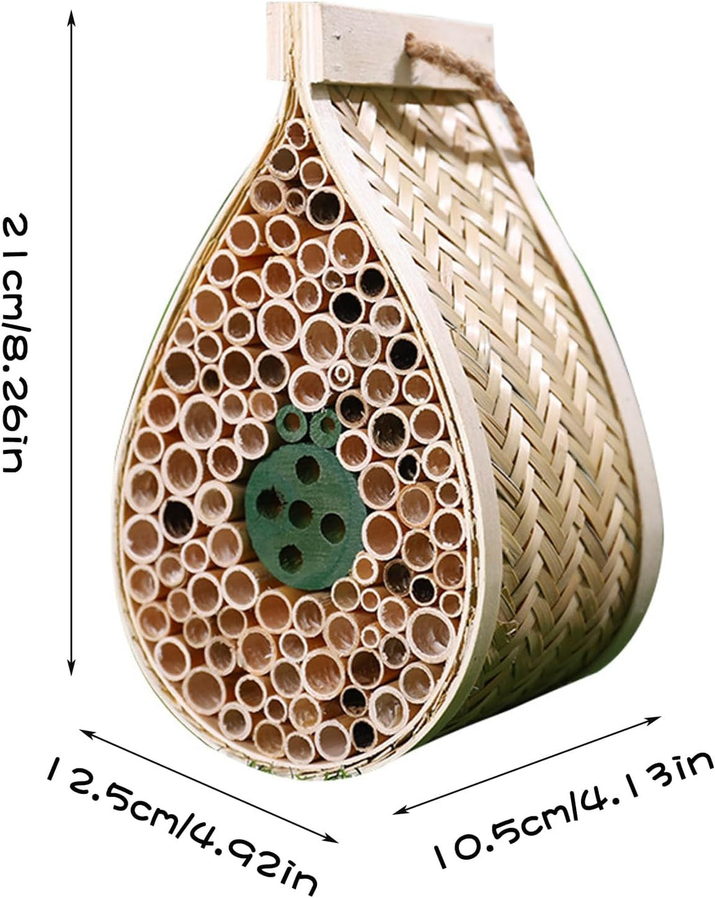 Mason Bee House, Pollinating Palace，Hanging Wooden bee House Habitat with Bamboo Tubes for The Garden and Yard Bee