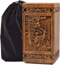Wooden Cremation Urn for Human Wood Ashes Decorative Box Funeral Urns for Adult Male Female with Satin Bag Burial or