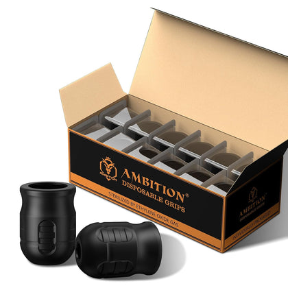 Mars-U E1 Disposable Tattoo Grips,12Pcs 42MM Professional Tattoo Rubber Grip Cover with Click Adjust System Supply