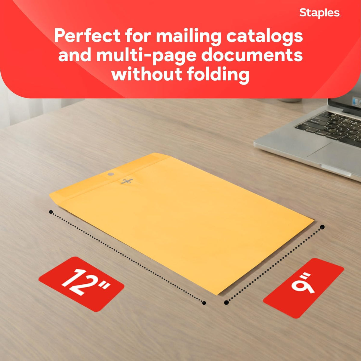 9x12 Kraft Clasp Envelopes, Brown Manila, Heavyweight, 100/Bx