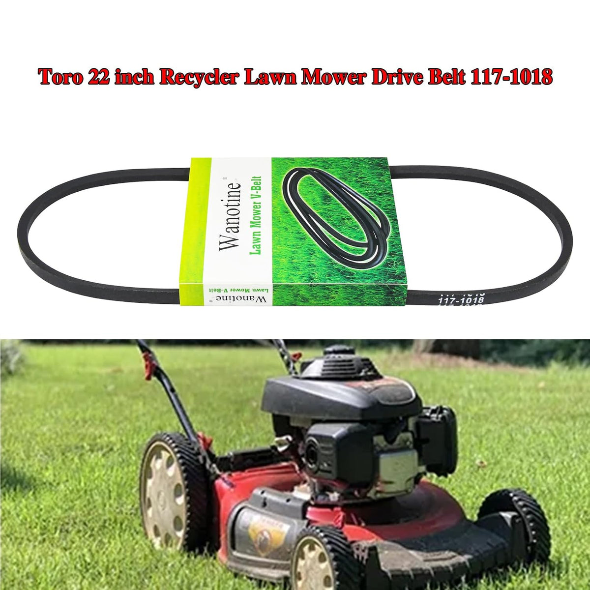 117-1018 V-Belt 3/8" x 32.5" Replaces Toro Recycler 22'' Drive Belt for Toro 20330, 20339, 20370, 20371, 20377, 20378, 20379 Lawn Mowers, Replaces 117-1018 Drive Belt (1-Pack)