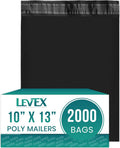 #4 10x13 [2000 Pack] Black Poly Mailers Shipping Bags, Strong Mailing Envelopes, Multipurpose Mailers, Waterproof &