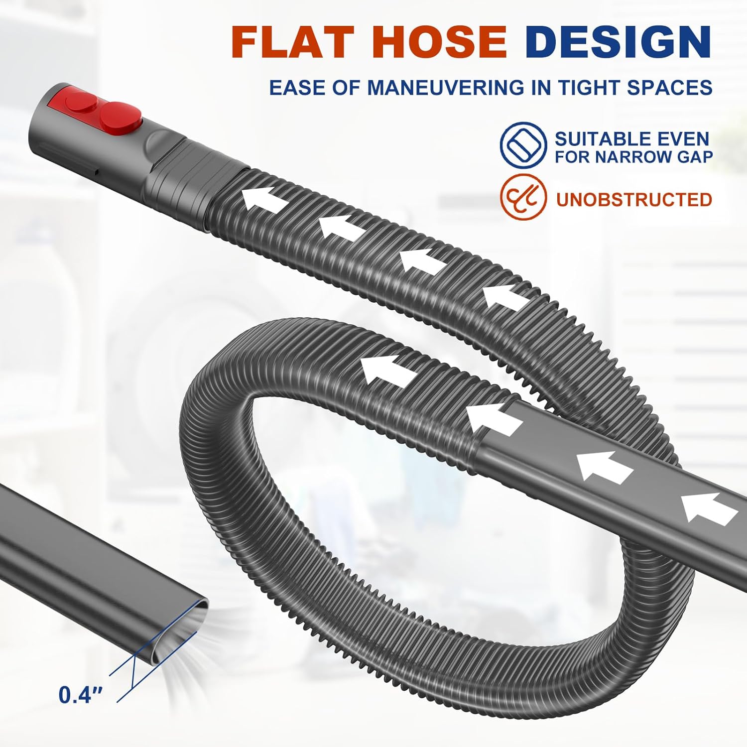 Dryer Vent Cleaner Kit Compatible with Dyson Dryer Lint Vacuum Attachment for Dyson V7 V8 V10 V11 V12 V15 etc