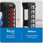 ICC 12-Port Blank Keystone Wall Mount Patch Panel, No Jacks, Black, 1-Pack