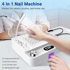 4-in-1 Nail Dust Collector,Electric Nail Drill,UV LED Lamp & Fill Light | Professional 40000 RPM Electric Nail