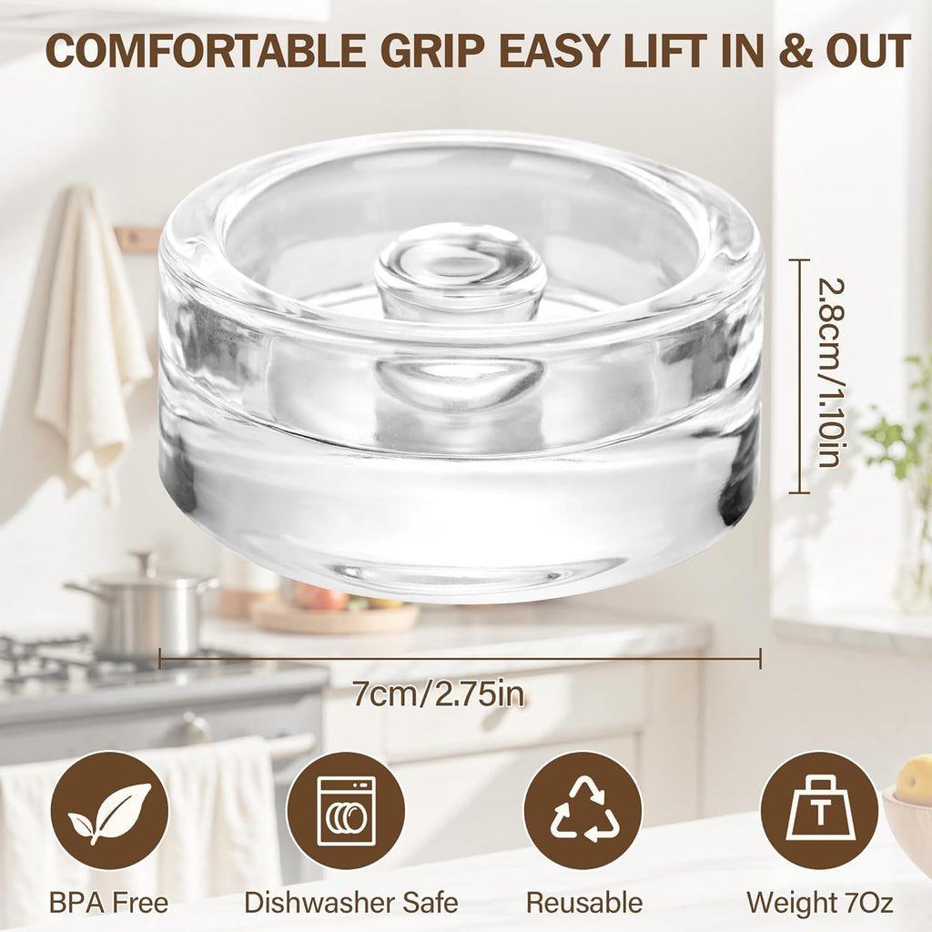 Fermentation Kit Set for Wide Mouth Mason Jar,Sauerkraut/Pickling Kit with 4 Glass Fermentation Weights,4 Fermenting