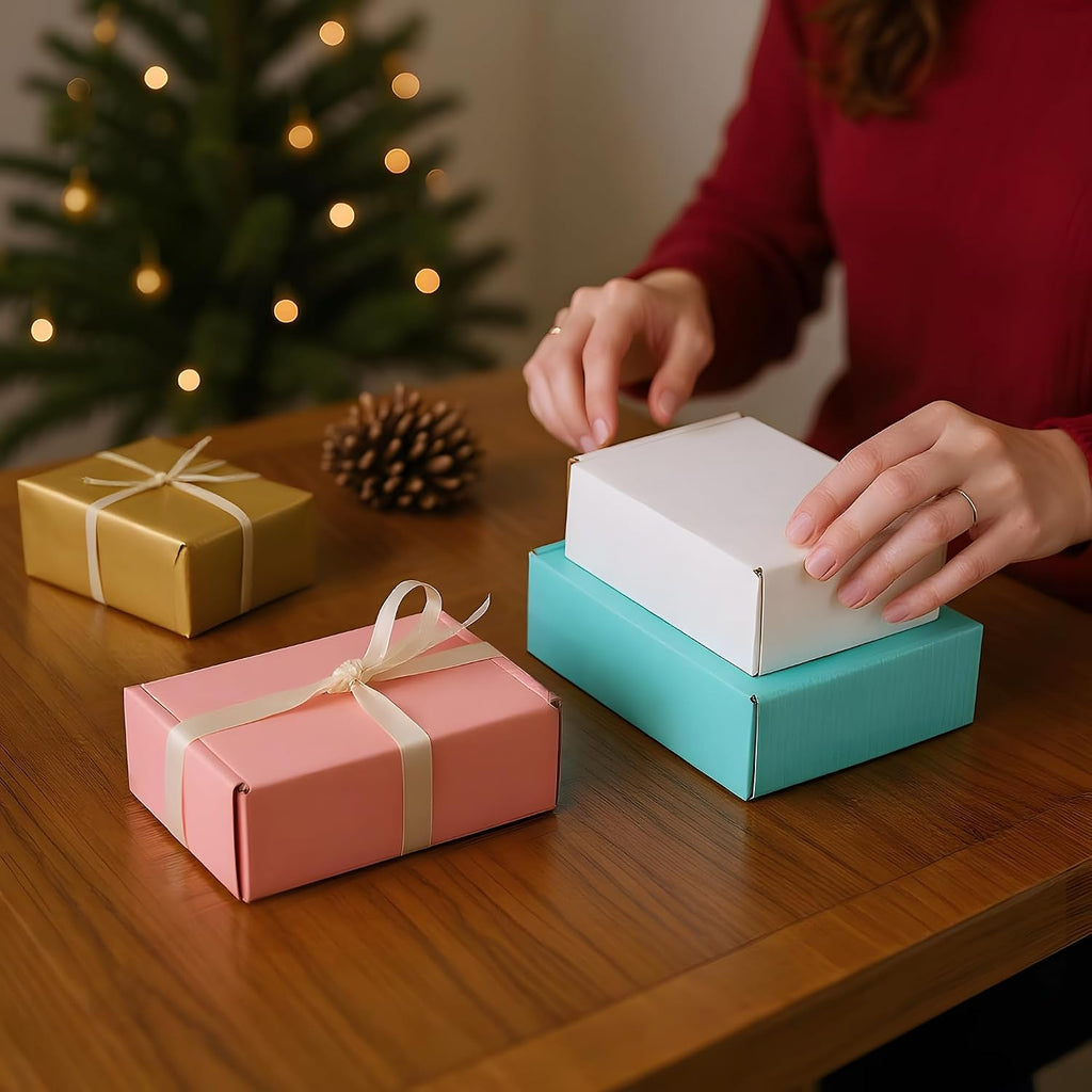 50 Pack of 6x4x2 Inches Small Shipping Boxes, Durable Corrugated Cardboard Boxes for Shipping, Gift, Mailing and