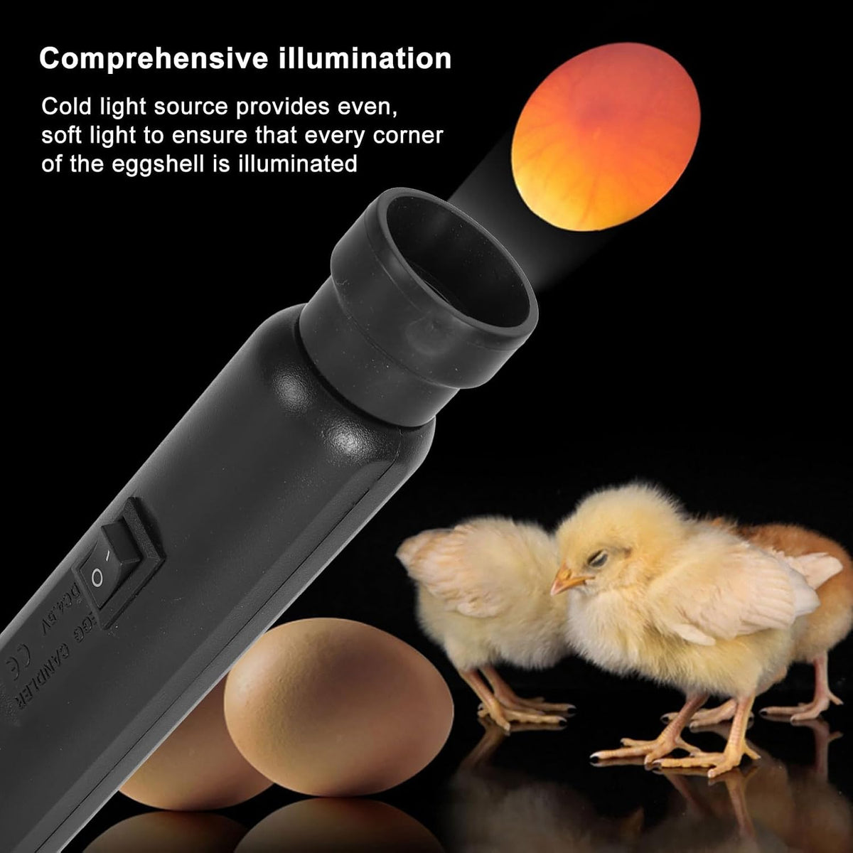 Bright Cool LED Light Egg Candler Tester Candler Candling Lamp, Egg Candler LED Light for Monitoring Eggs Development