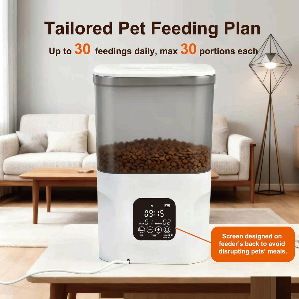 ATX4 Automatic Cat Feeder – 4L Timed Cat Dry Food Dispenser ，Food Dispensing Remains Functional After Power outages.
