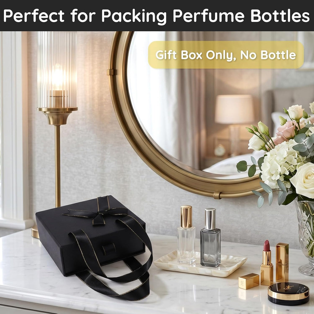 2pcs 4.7x3.9x2'' Small Gift Boxes for Men, Black Gift Card Box