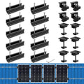 Solar Panel Mounting Brackets for Roof, Aluminum Solar Rails, Black | Solar Panel Mounting Kit For 4 Panels, Included
