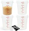 4 Pack 22 Qt Round Food Storage Containers with Lids, Translucent PP