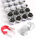 17MM Chrome Wheel Lug NUT Bolt Cover CAPS FIT for Mercedes VW Skoda Audi BMW with Removal Tools
