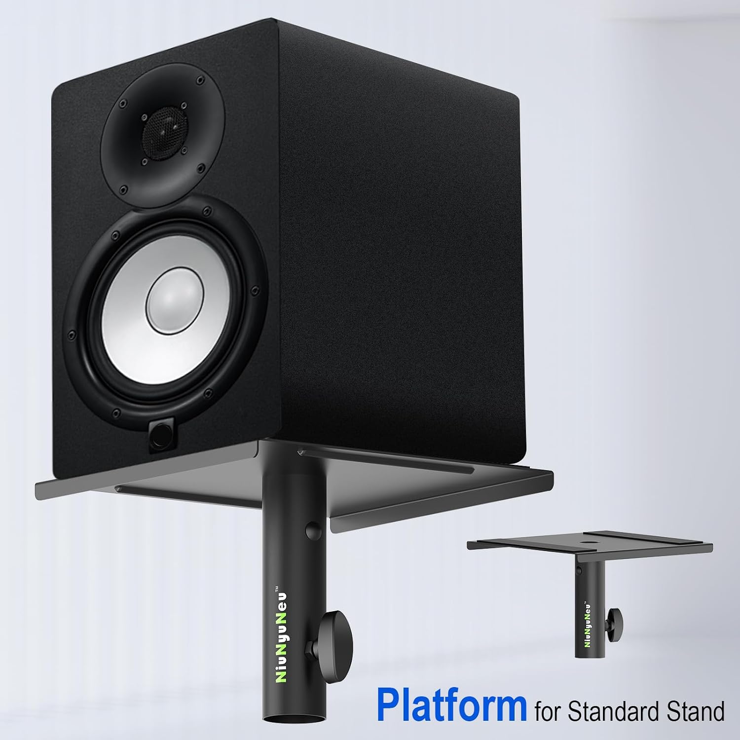 Speaker Stand Mounting Plates 35mm Pole Mount Removable Plates | 2-Pack, Metal Tray