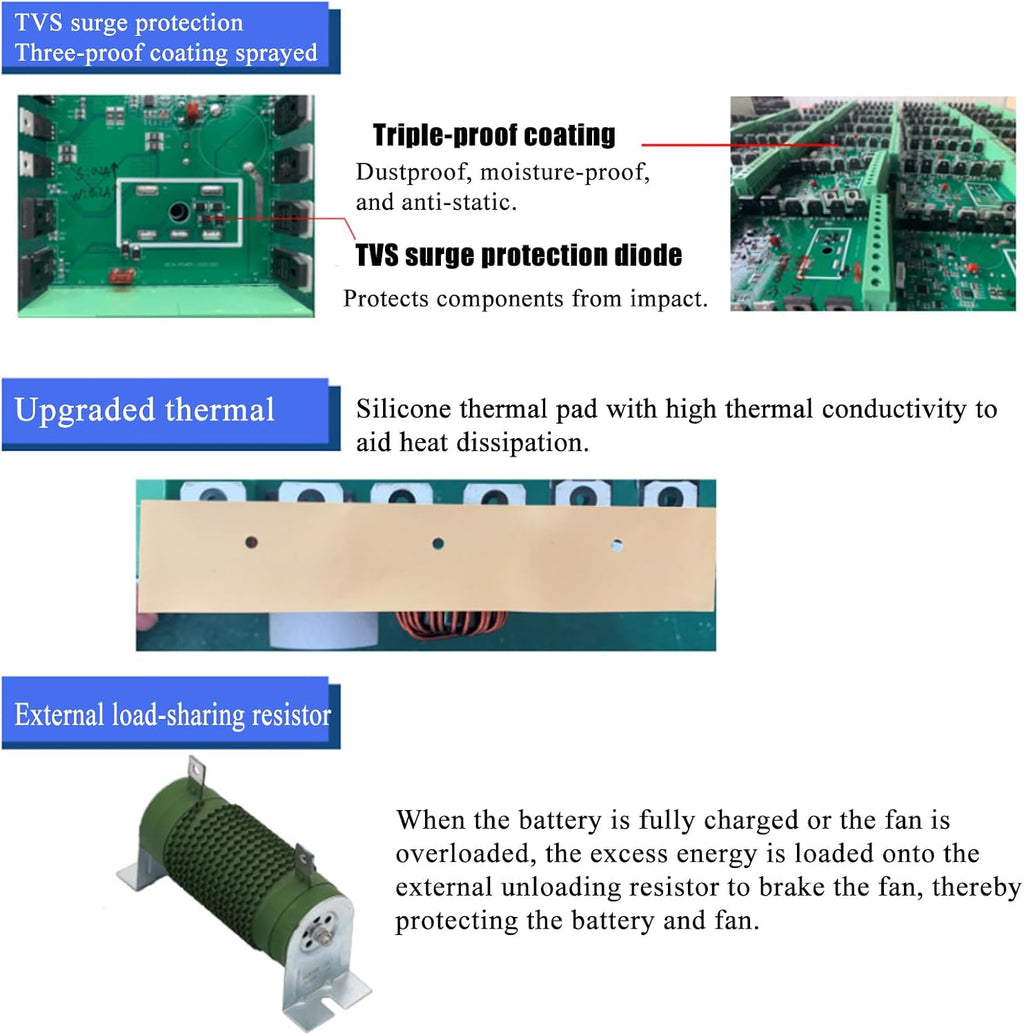 1200W Off Grid with Unloader Hybrid Wind Solar Controller Auto 12/24V/48V Battery MPPT Charge Boost Float of Max 600w