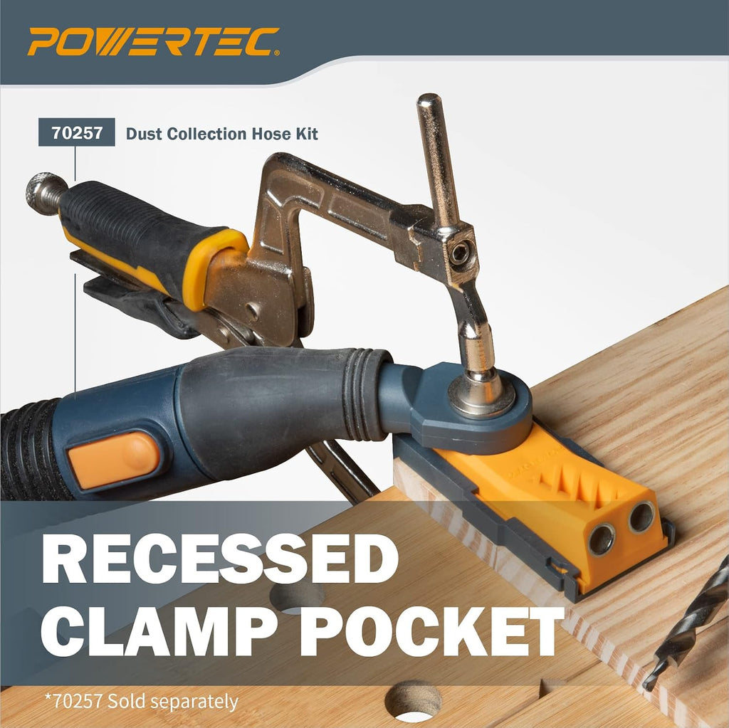 Pocket Hole Jig Kit, Pocket Screw Jig, Woodworking Jigs with Adjustable Depth Drill Guides, 3/8" Drill Bit, Stop