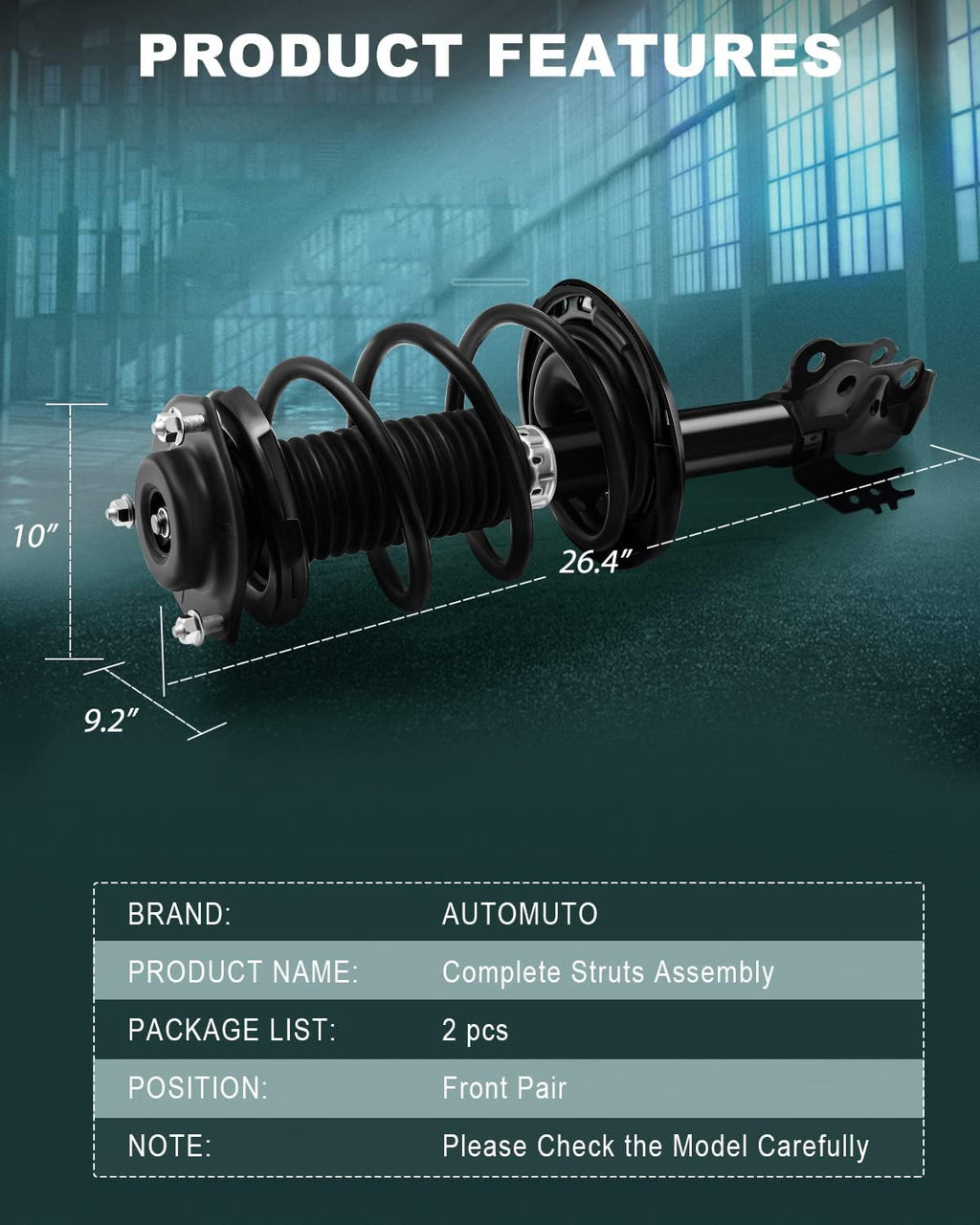 AUTOMUTO Front Strut Spring Assembly Front Fit 2012-2017 for Toyota Camry
