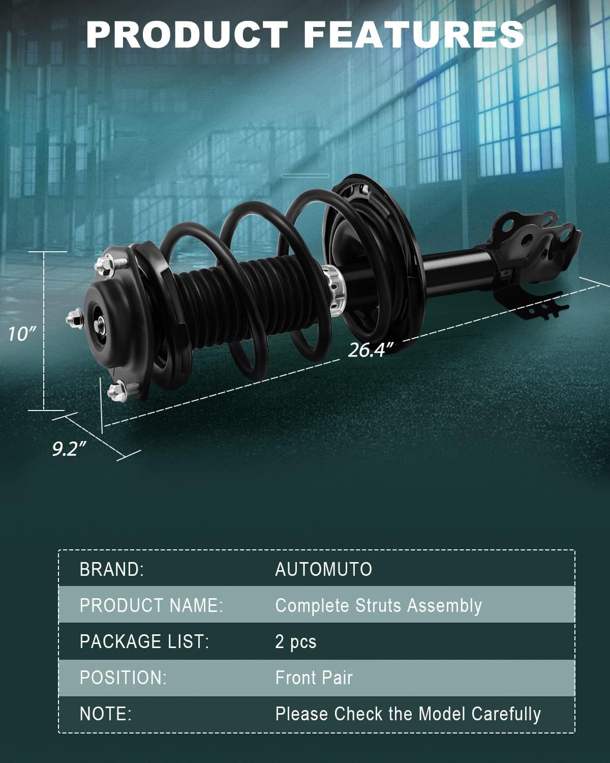 AUTOMUTO Front Strut Spring Assembly Front Fit 2012-2017 for Toyota Camry