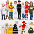 8 Sets Kids Role Play Dress up Clothes, Washable Astronaut Construction Policeman Fireman Doctor Chef Gardener