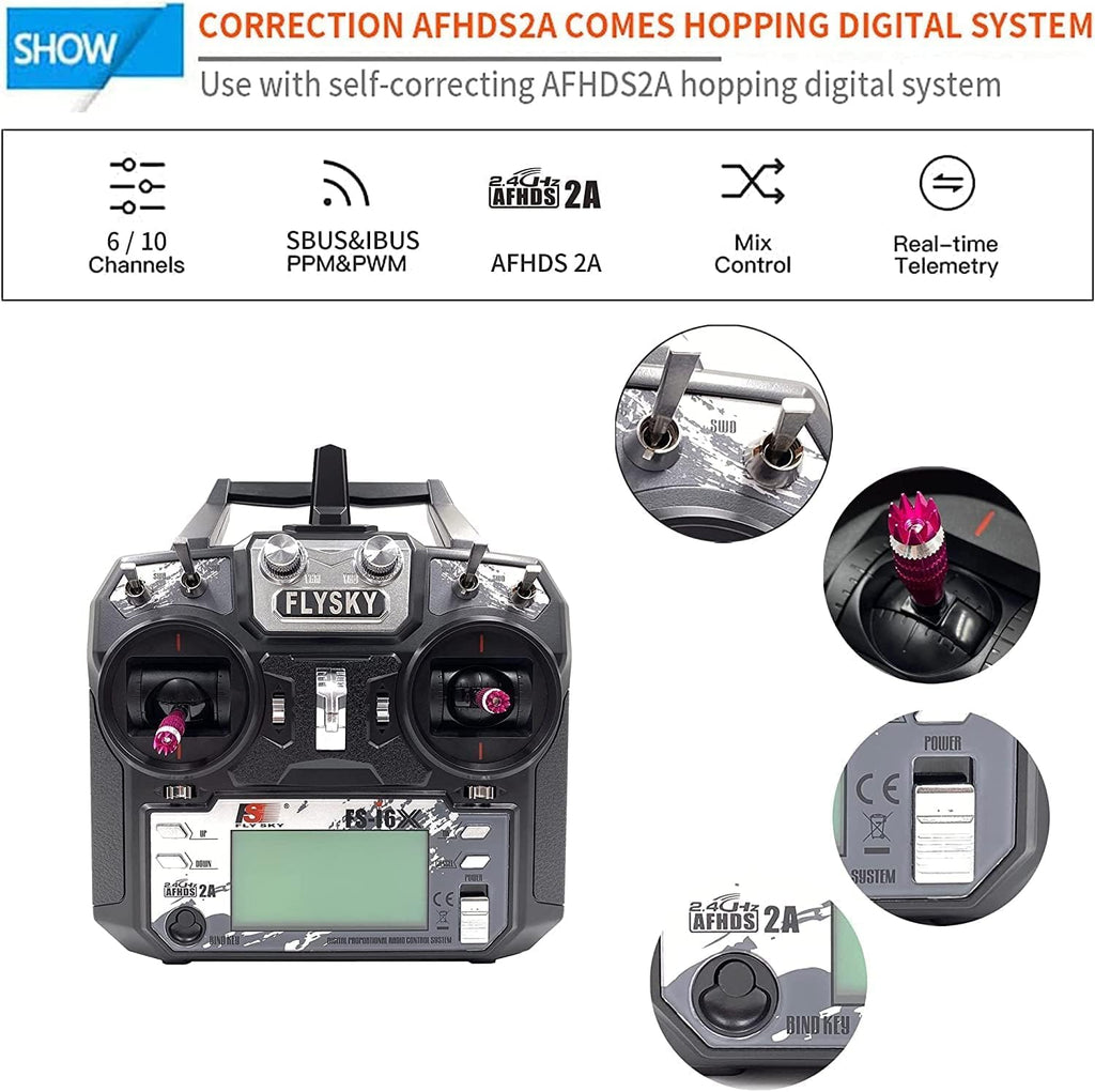 FS-i6X 6-10(Default 6)CH 2.4GHz AFHDS RC Transmitter w/ FS-iA6B Receiver