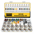 128Pcs WH148 Potentiometer Kit 15mm Shaft Single-Joint Linear Potentiometer