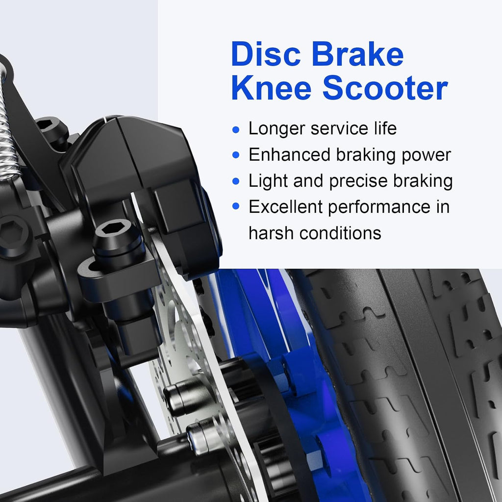 All Terrain Knee Scooter for Adults for Foot Injuries, 11" PU Wheels