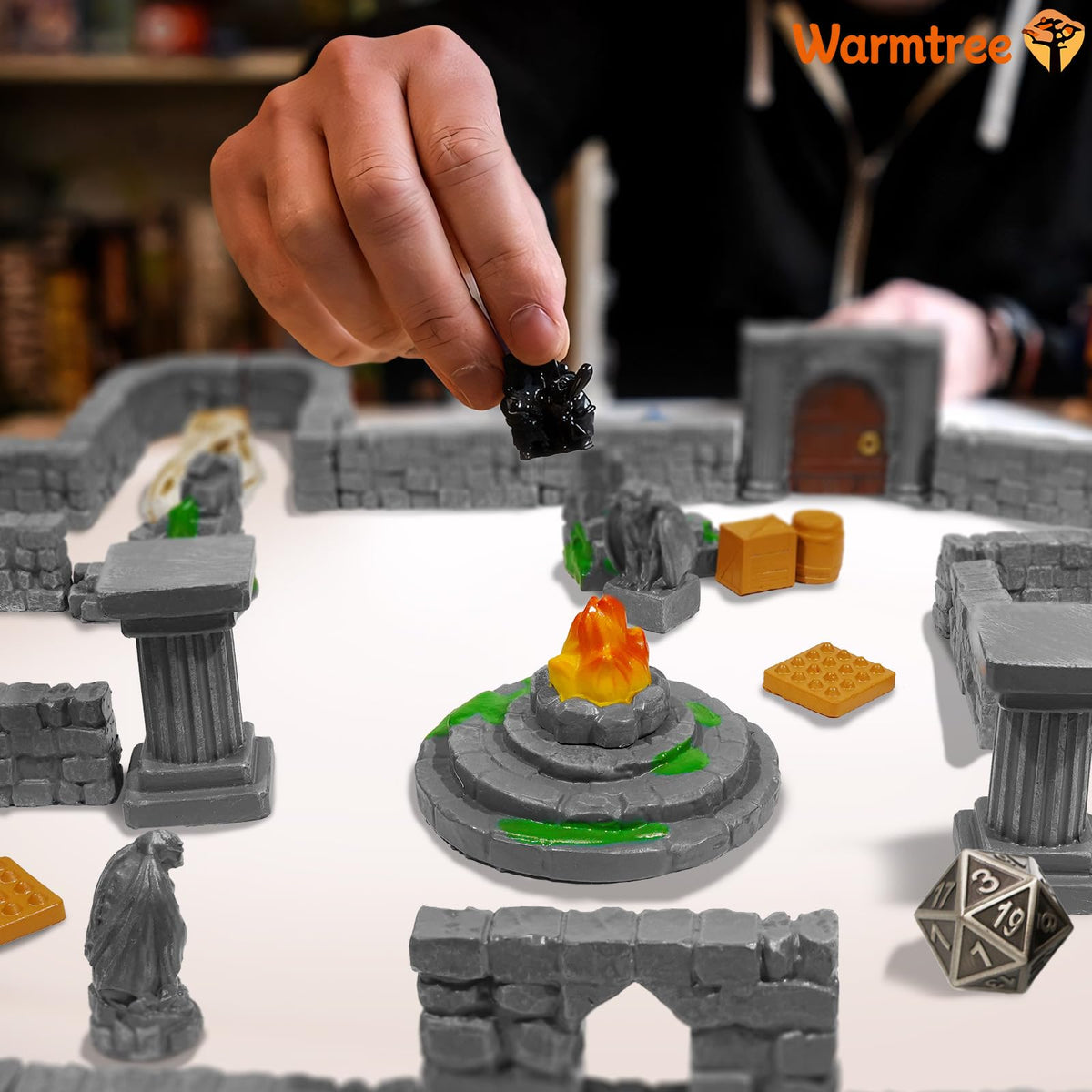 60 Pcs Modular Dungeon Walls,28mm Miniature RPG Terrain