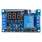 Fafeicy Relay Module, JZ-801, Delay Cycle Timing Circuit Switch, LCD Display, Micro USB Power Supply, 6-30V, Programmable Smart Home Controller