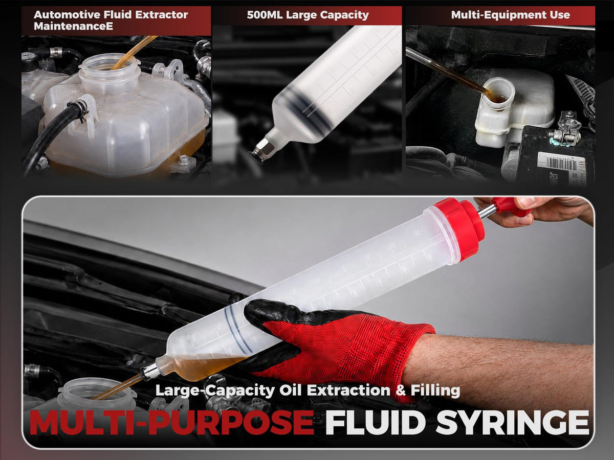 BILITOOLS 500ml Fluid Extractor Syringe, Oil Suction Pump