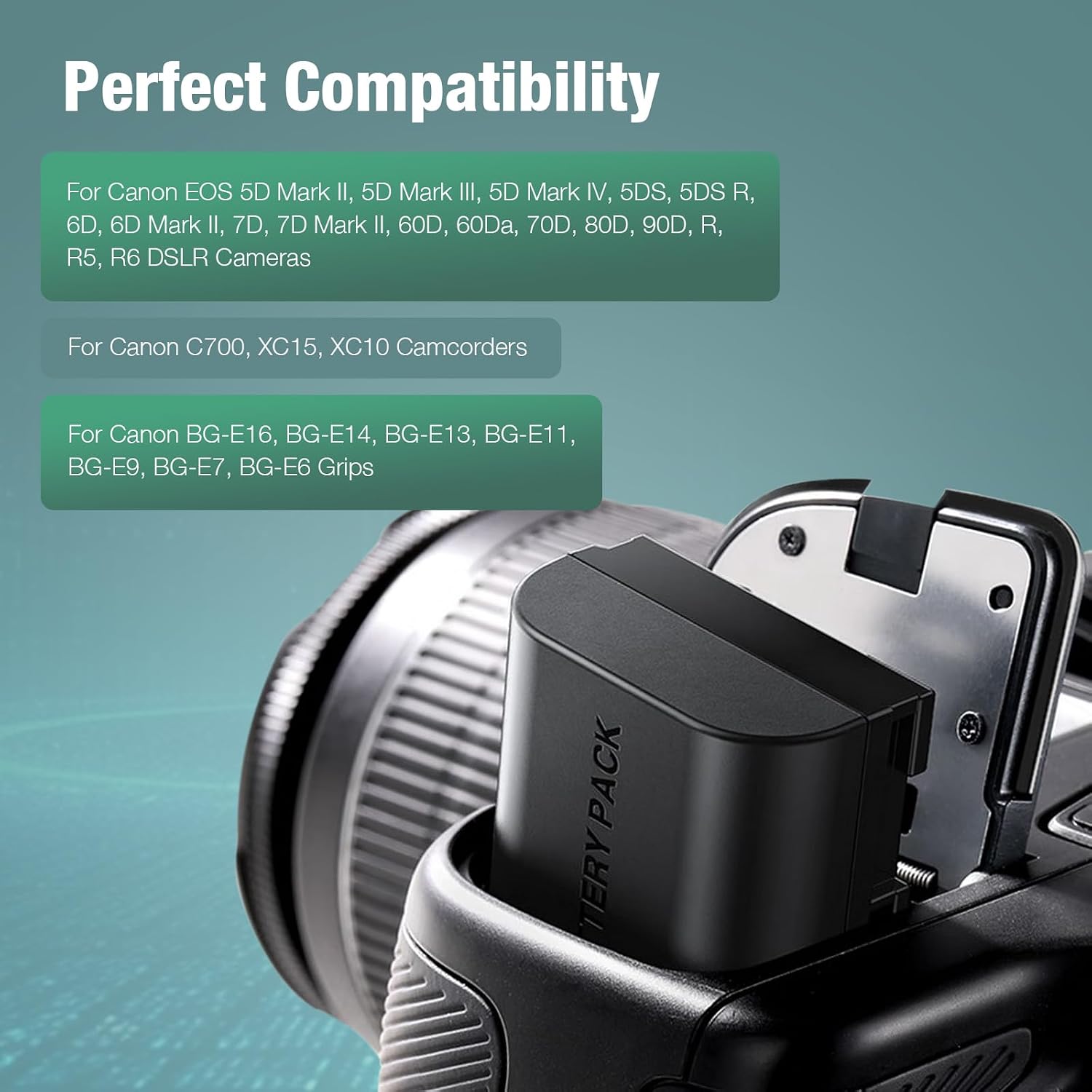 LP-E6 LP-E6N Battery & USB Dual Charger for Canon Cameras | Compatible with Canon EOS 5D Mark II III IV, 5DS, 5DS R