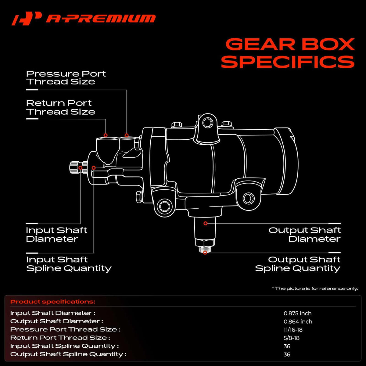 A-Premium Power Steering Gearbox Gear Box Assembly