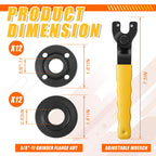 Hicarer 25 Pcs Angle Grinder Nut Wrench Replacement Kit, Yellow