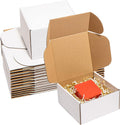 8x8x4" Shipping Boxes 25 Pack White Corrugated Cardboard Mailing Boxes for Small Business - Literature Mailer