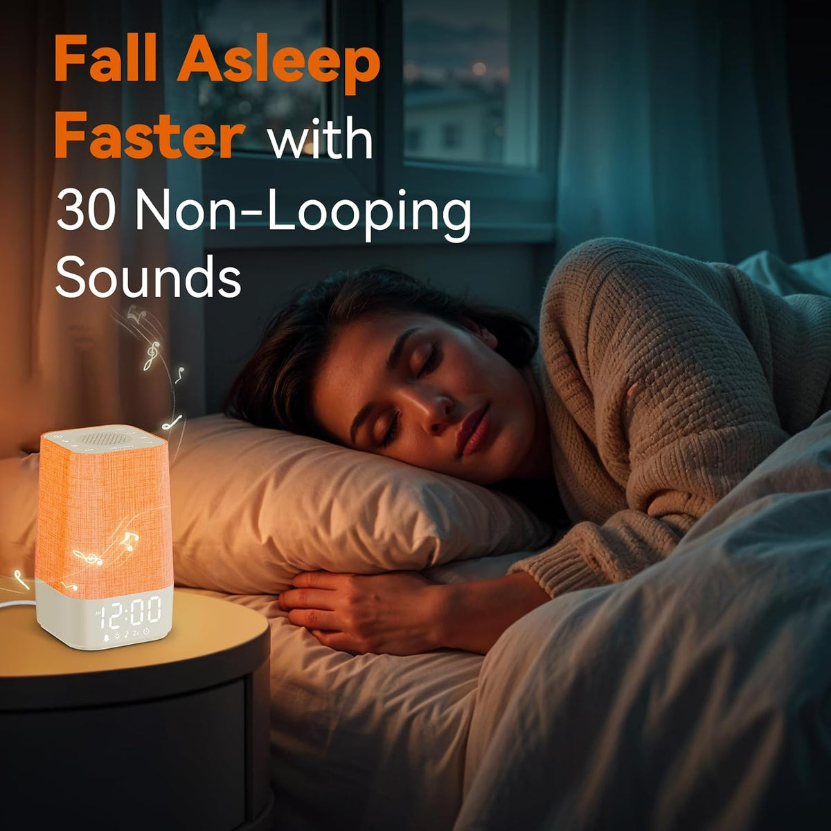 Sunrise Alarm Clock with Sound Machine, Gentle Wake Up Light for Bedroom | 10-60 Mins Gradual Light, 30 Soothing