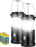 LED Camping Lanterns, Battery Operated, 2 Pack | Power Outages, Hurricane Preparedness, Camping, Emergency Kit, Water