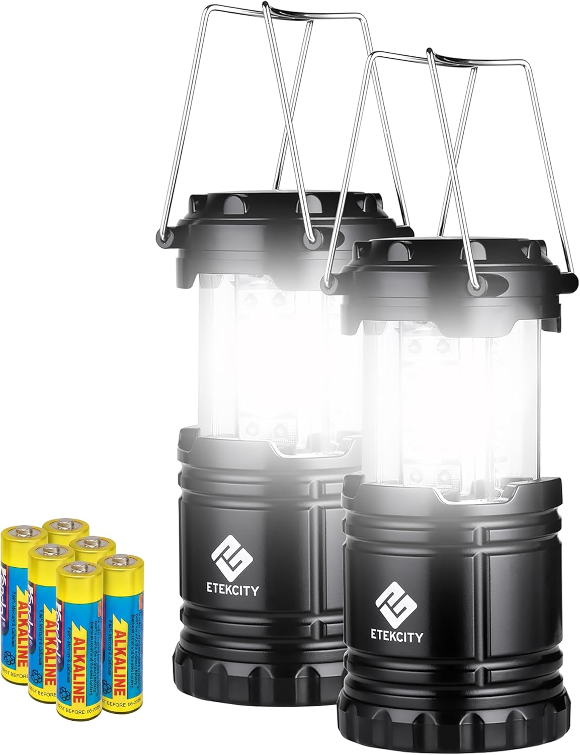 LED Camping Lanterns, Battery Operated, 2 Pack | Power Outages, Hurricane Preparedness, Camping, Emergency Kit, Water