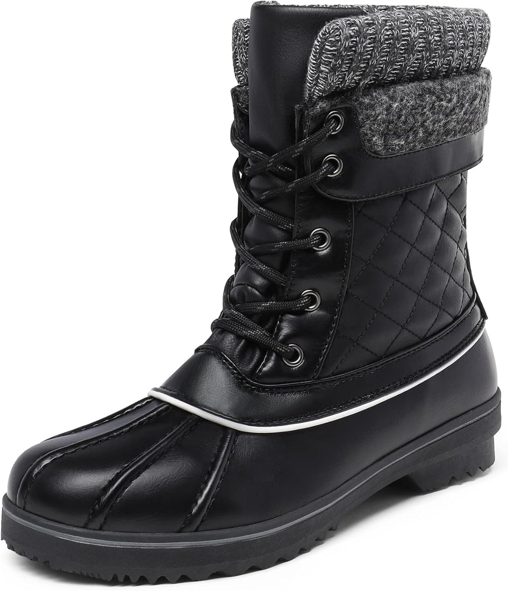 Women's Mid Calf Duck Winter Boots | 3M Thinsulate Insulation, Waterproof Upper, Adjustable Straps, EVA Rubber