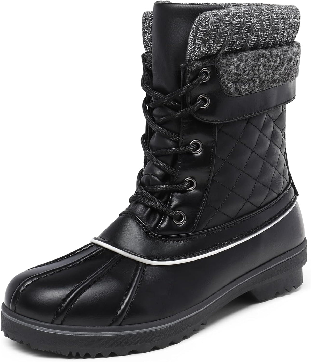 Women's Mid Calf Duck Winter Boots | 3M Thinsulate Insulation, Waterproof Upper, Adjustable Straps, EVA Rubber