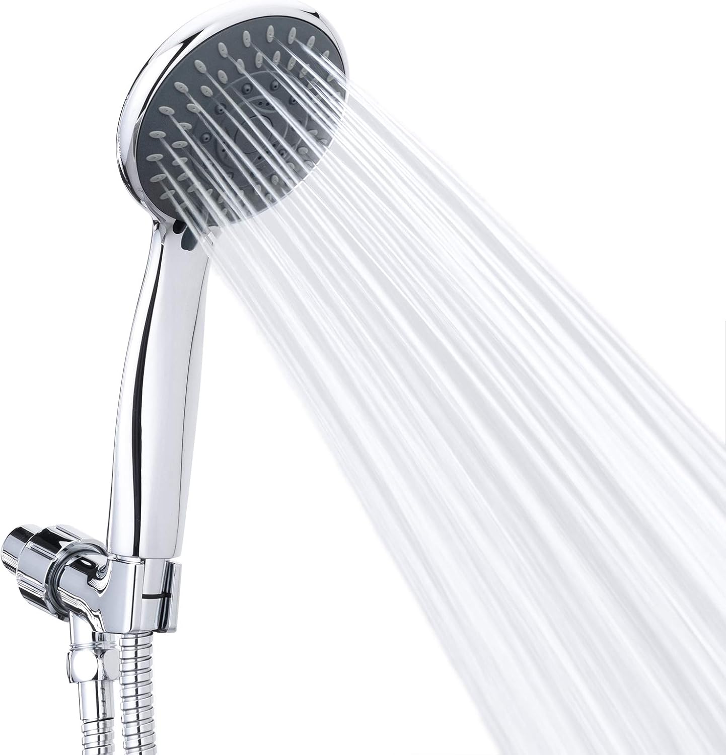 High Pressure Handheld Shower Head Briout 5-Settings Powerful Water Spray Shower Head against Low Pressure Water Flow