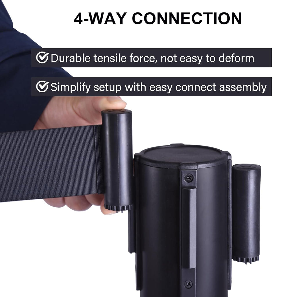 OangeStar 6 Pack Crowd Control Stanchion, Crowd Control Barrier Set