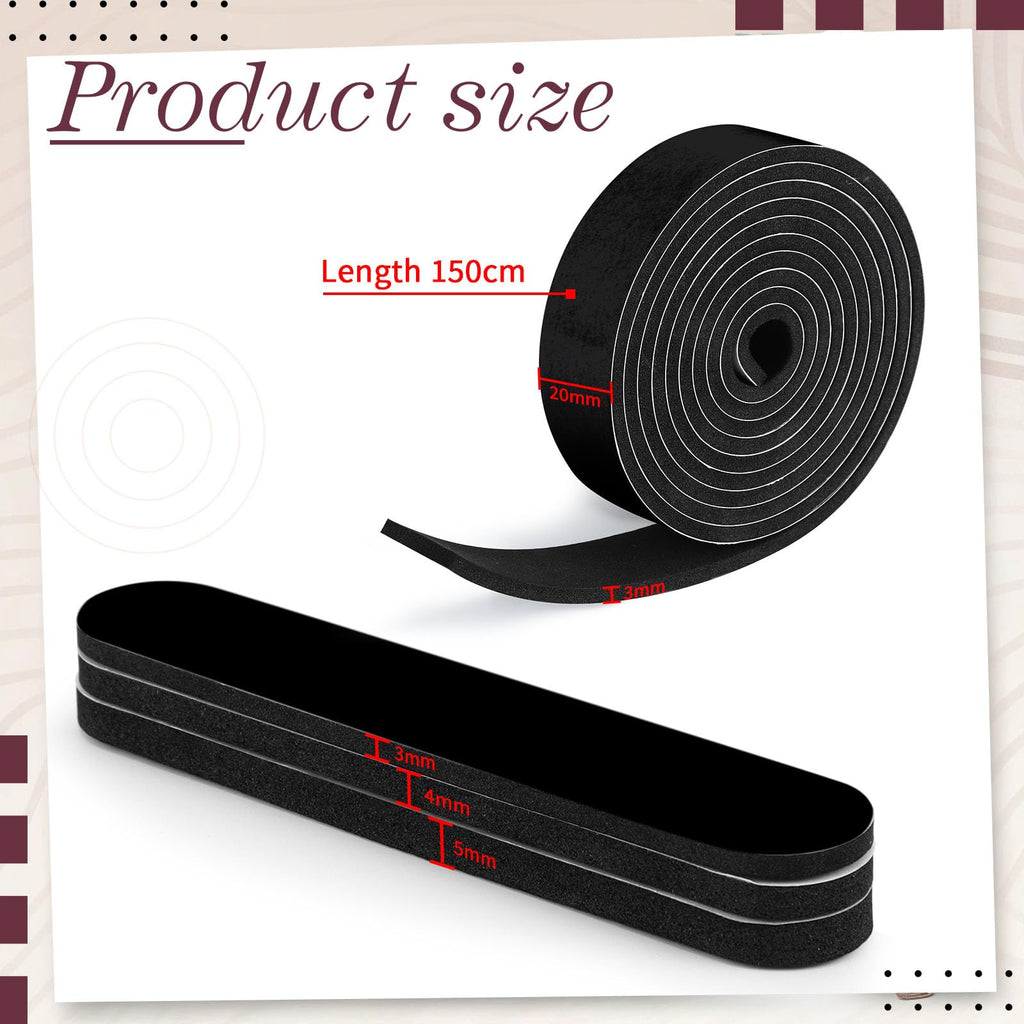 23 Pcs Hat Size Reducer Foam Tape Self Adhesive,Black
