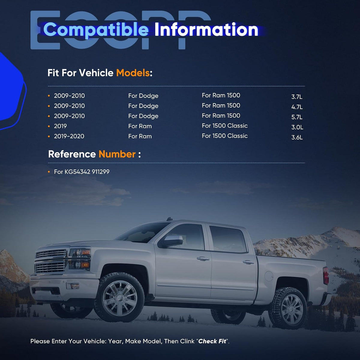 Rear Shocks Absorbers, ECCPP Gas Shocks for Dodge for Ram 1500 2009-2010