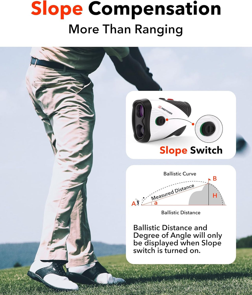 Golf Rangefinder with Slope On/Off,7X Magnification 1200 Yards | Flag Pole Lock with Vibration,IP54 Water