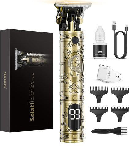 Hair Clippers for Men, Professional Hair Trimmer Zero Gapped T-Blade Trimmer Cordless Rechargeable Edgers Clippers