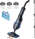 Handler V10 Cordless Pool Vacuum, 18.5 GPM Suction, Transparent Suction Head & 5.9ft Telescopic Pole and Skimmer Net