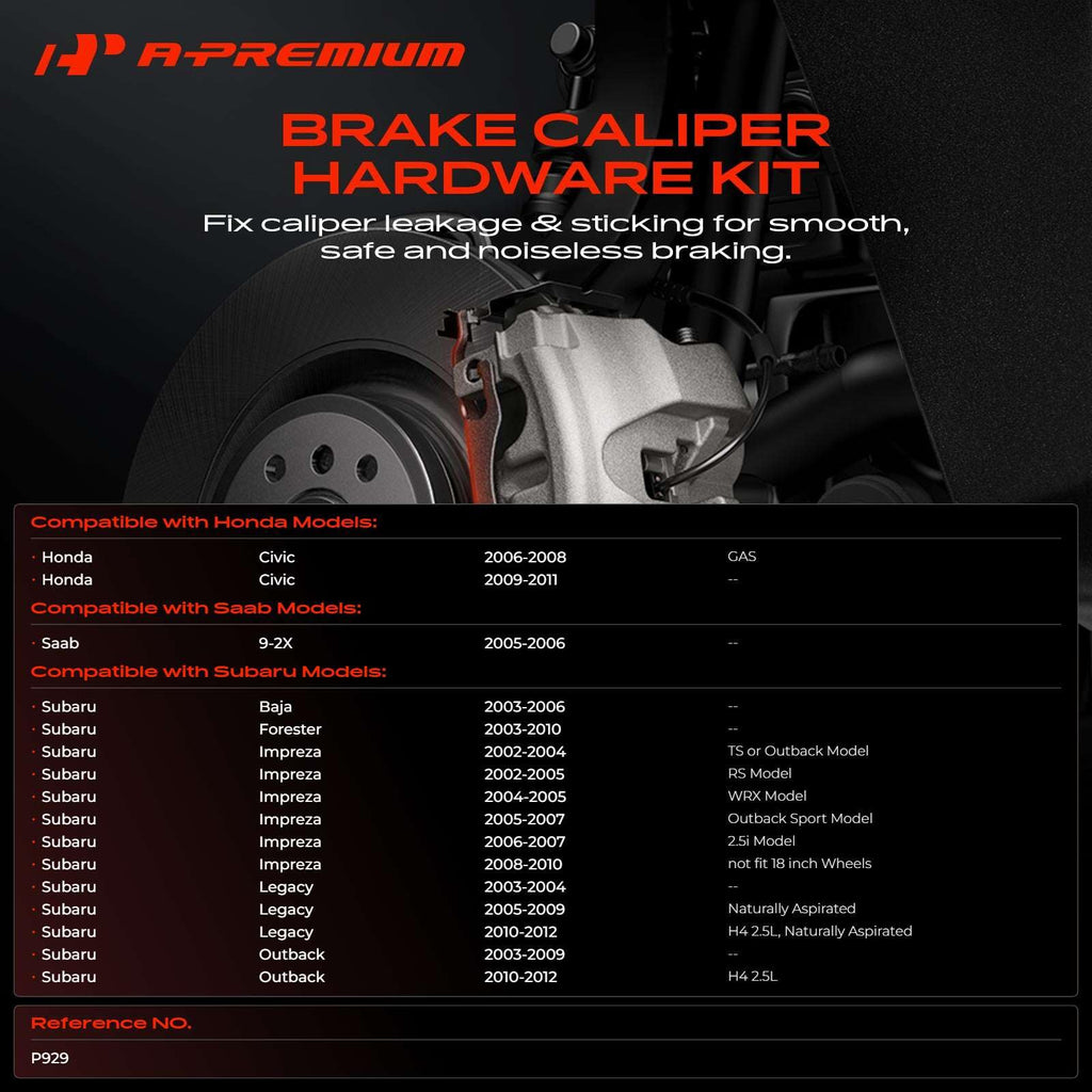 A-Premium Front Disc Brake Hardware Kit